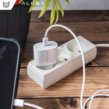 Rychlá a výkonná 35W USB-C nástěnná nabíječka USB typ C PD GaN pro iPhone 15 kabel typu C 1m Alogy White