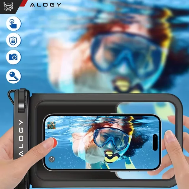 Waterproof case waterproof IPX8 for 6.7" phone double Case Alogy Waterproof Black