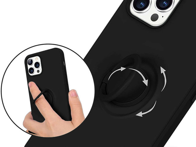 Ring Ultra Slim Alogy Silicone Case for iPhone 12/ 12 Pro 6.1 Black