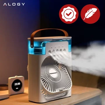 Stolní ventilátor stojící ventilátor malé oběhové čerpadlo s klipem bezdrátové ruční 500mAh USB-C Alogy White