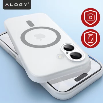 Hülle für Apple iPhone 16 Pro Max Alogy MagSafe Hybrid Matte Case Matte Cover mit Linsenschutz Schwarz