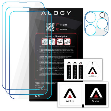Alogy Glass Pack 3x Tvrzené sklo na displej 9h Sklo na objektiv pro Apple iPhone 14 Pro