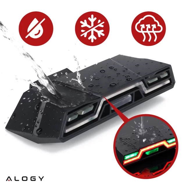 Zadní světlo na kolo Alogy TrailFlash R6, LED světlo, 6 režimů blikání, vodotěsné