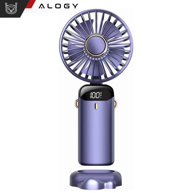 Fan Fan Handheld Fan Wireless Alogy Desktop Portable Handheld with Phone Holder USB-C Navy Blue