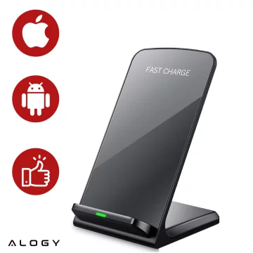 Alogy Qi Stand Charger kabelloses Induktionsladegerät für Telefonständer-Ladestation 15 W Schwarz