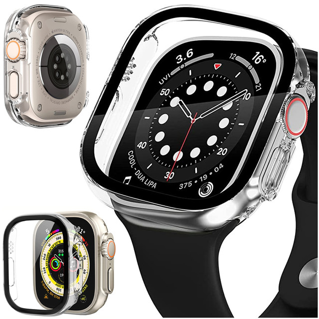 Ochranné pouzdro 2 v 1 překryvné vestavěné sklo pro Apple Watch Ultra 49 mm Alogy Classic Case Transparent