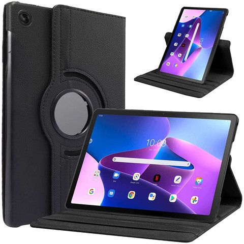 Case for Lenovo Tab M10 Plus 10.6 2022 3gen 3gen TB128XU TB125FU Case 360 Rotatable Alogy Black
