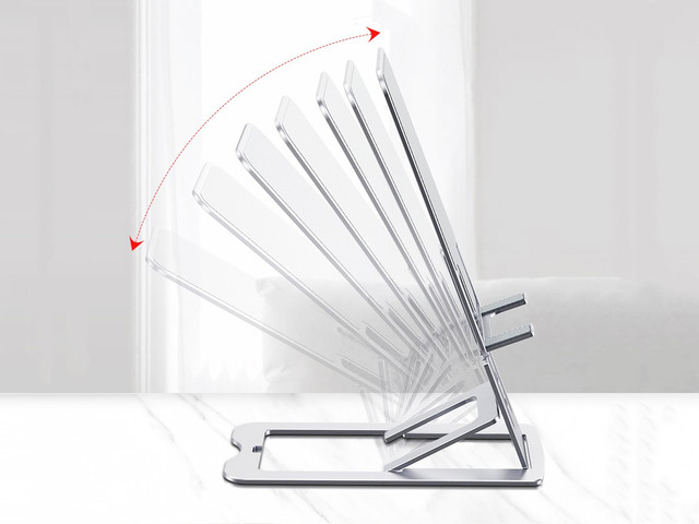 Alogy Adjustable Phone Stand Foldable Desk Stand Silver
