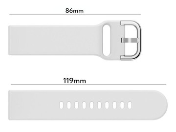 Gumový Univerzální sportovní řemínek Alogy měkký řemínek pro chytré hodinky 20mm Bílý