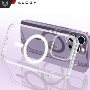 Hülle für iPhone 15 Pro MagSafe Hybrid Case Cover Shock Clear Alogy Transparentes Glas