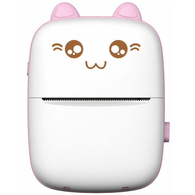 Drukuś Thermal Printer with 6 Rolls of Thermal Paper for Kids Pink