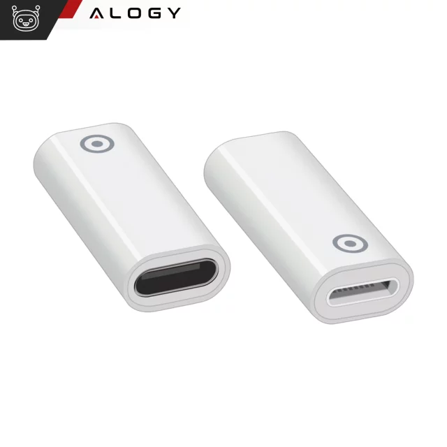 Adapter Alogy Pencil Charger do rysika USB-C Lightning do Apple Pen umożliwiający ładowanie kablem Biały