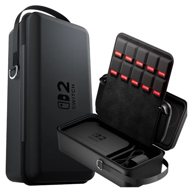 Nintendo Switch 2 2025 Case Protective Bag Large EVA Hard Case, Case, Waterproof, Lightweight, with Handles Alogy HardFoamBag™ - Black