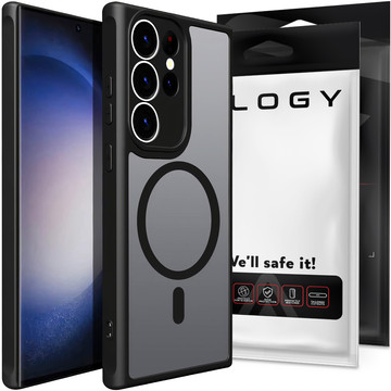 MagSafe Alogy Ring Mag Clear Case für Samsung Galaxy S23 Ultra Qi-Ladegeräte Schwarz