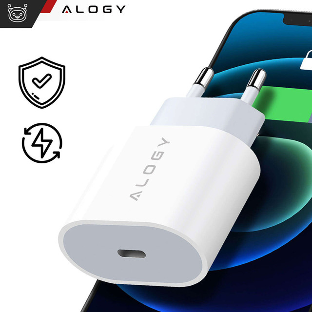 Rychlá a výkonná 35W USB-C nástěnná nabíječka USB typ C PD GaN pro iPhone Alogy White