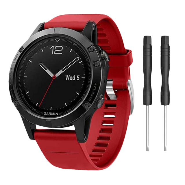 Řemínek z uhlíkové pryže Alogy pro Garmin Fenix 5/5 Plus / 6/6 Pro Raspberry