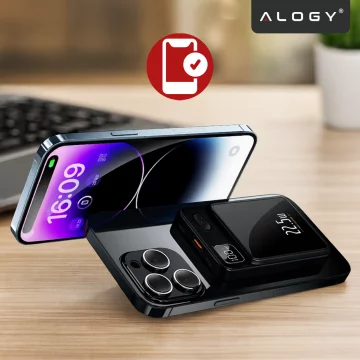 PowerBank Alogy MagCharge 22,5 W PD20W PowerDelivery Schnellladung 10000 mAh kabellos für MagSafe Black