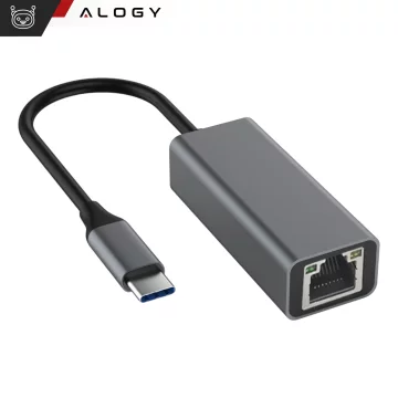 USB-C-auf-Ethernet-Adapter Alogy-Adapter LAN RJ45 GIGABIT 1000 MBPS Schwarz