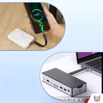 HUB splitter Alogy Adaptér pro počítačový notebook s USB-C na 3x USB-A 2.0 1x USB-A 3.0 šedý