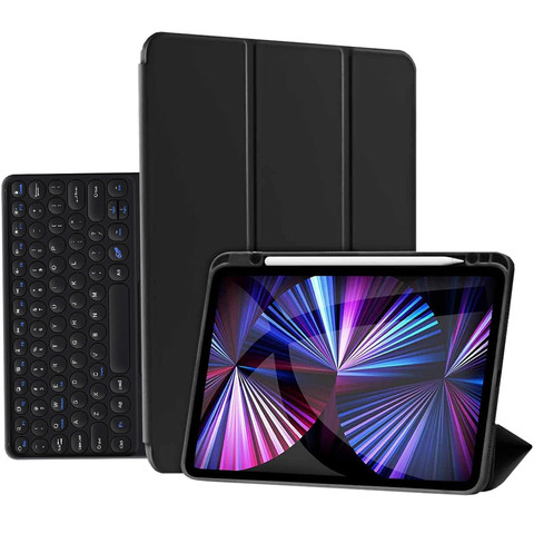 Magnetická tužka Alogy Case Bluetooth klávesnice Touchpad 4v1 pro Apple iPad Pro 12.9 2021 černá