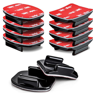Set of flat and rounded mounting bases for GoPro, DJI Osmo Action, EKEN, SJCam, Insta360 sports cameras with 3M VHB Alogy tapes - 16 pieces