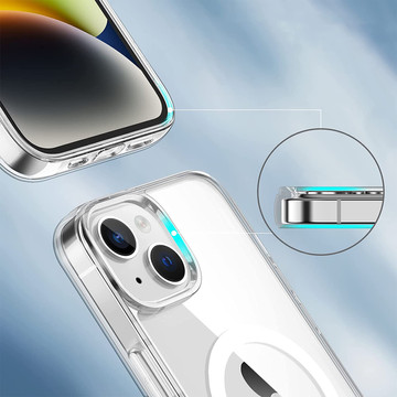 Etui do MagSafe Ultra Slim Mag Alogy do Qi do Apple iPhone 14 Plus Przezroczyste + Ładowarka Qi
