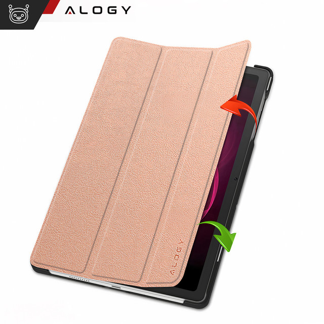 Glashülle für T-Mobile T Tablet 5G 10,36 Zoll Tablet-Hülle Alogy Book Cover Case Rose Gold Stylus Free