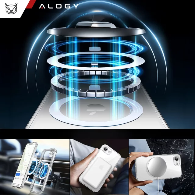 Pouzdro pro Apple iPhone 16 Pro Max Alogy Anti-Shock Hybrid Case pro MagSafe Transparent