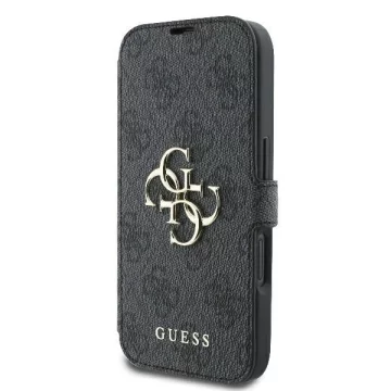 Guess 4G Metal Logo Book Case do iPhone 16 6,1″ – Black