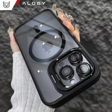 Hybridní ochranný kryt pro Apple iPhone 16 Pro Max Alogy KickStand Hybrid Case se stojánkem MagSafe, černý