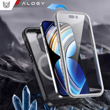 Schutzhülle für Apple iPhone 16 Pro Max Alogy Shield360 MagCase™️ mit MagSafe-Funktion, inklusive Display- und Kameraschutz, Schwarz