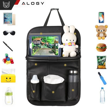 2x Organizér do auta cestovní stolek do auta chránič zadního opěradla sedadla Alogy Black