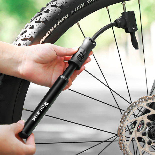 Pompka rowerowa aluminiowa Alogy Mini Bike Pump 100psi z uchwytem ręczna Czarna