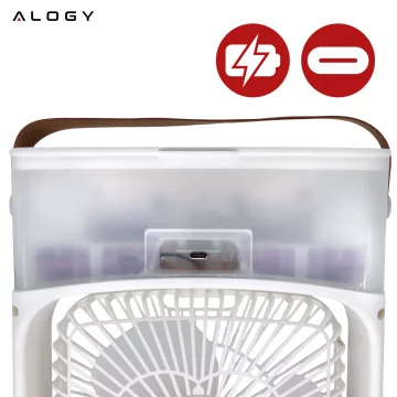 Stolní ventilátor stojící ventilátor malé oběhové čerpadlo s klipem bezdrátové ruční 500mAh USB-C Alogy White
