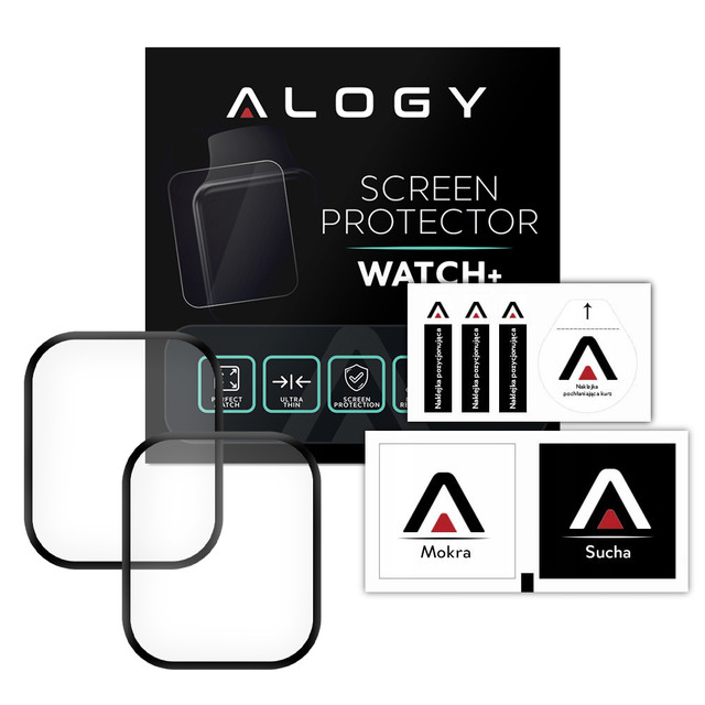 2x Alogy 3D flexibilní sklo pro Apple Watch 7 41mm černé