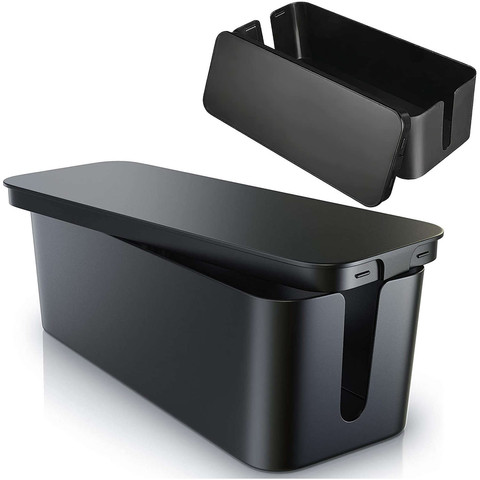 Kabelový organizér stolní podlahový kontejner kabelový box Alogy Box L 40cm velký Černá