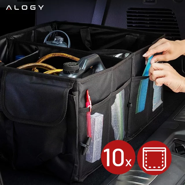 Úložná taška organizéru kufru do auta velký kufr Black XXL Alogy pevný kryt