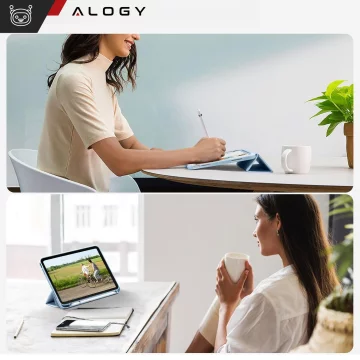 Etui do Apple iPad 11gen. 11" 2025 / 10gen. 10.9" 2022 obudowa na tablet Alogy Smart Case Pencil Holder Niebieskie