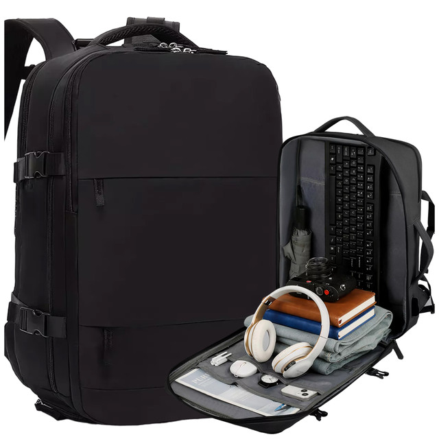 Alogy Backpack for Laptop Travel Accessories 46x32x15 cm for Work School Plane Travel Men's Women's Black