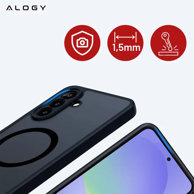 Hülle für Apple iPhone 16 Pro Max Alogy Anti-Shock Hybrid Case für MagSafe Transparent