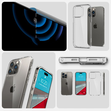 Pouzdro Spigen Ultra Hybrid pro Apple iPhone 14 Pro Max Crystal Clear Glass