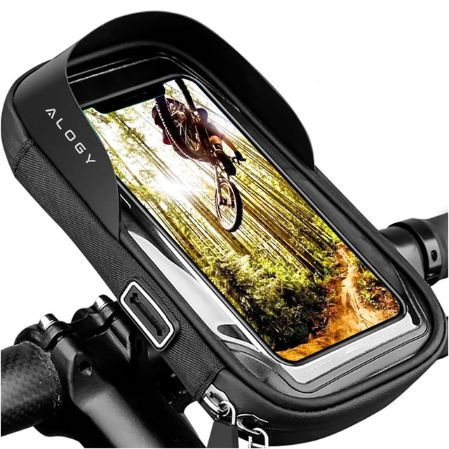 Case Bag Waterproof Bicycle Bike Bag for Phone 6.4 inch Handlebar Holder 0.5L Alogy Black