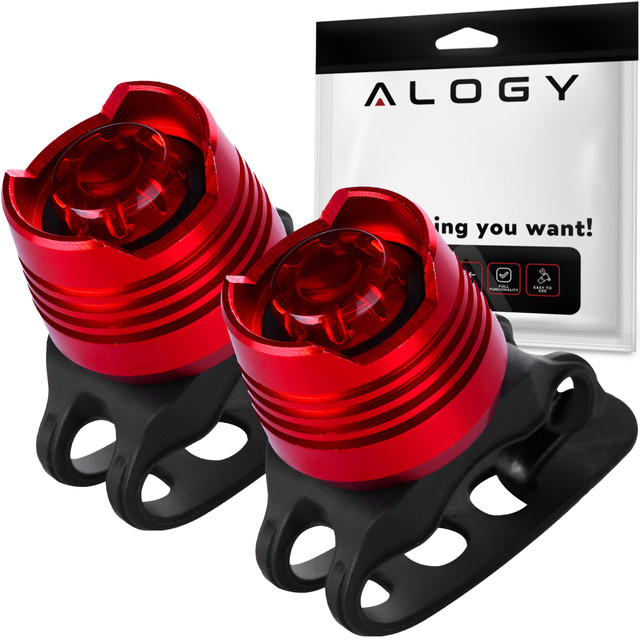 2x Bicycle rear light for the rear of the bike LED lighting rear light red waterproof set of 2 Alogy lights