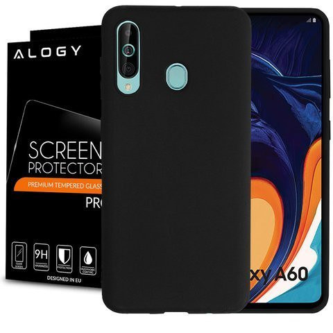 Alogy slim silicone case for Samsung Galaxy A60 black Alogy glass