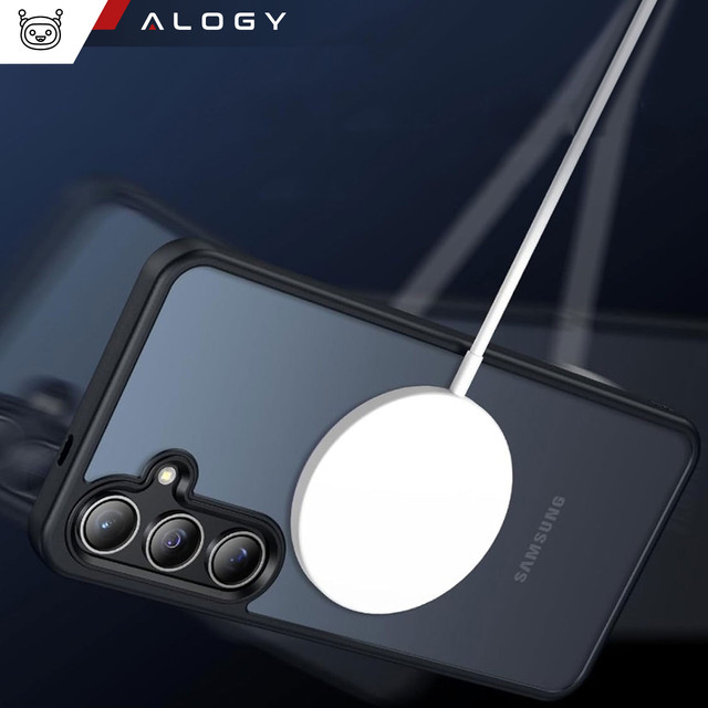 Etui do Samsung Galaxy S24+ Plus obudowa Mag Safe Case pokrowiec plecki na telefon MagMat matowe czarne + Szkło