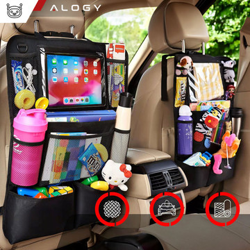 Car Organizer for Car for Back Seat Backrest Car Seat Protector Alogy for Tablet Black 2 Holders