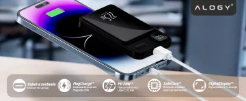 PowerBank Alogy MagCharge 22,5 W PD20W PowerDelivery Schnellladung 10000 mAh kabellos für MagSafe Black