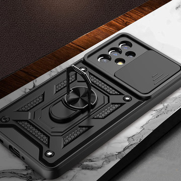 Pouzdro Alogy Camshield Stand Ring s krytem fotoaparátu pro Samsung Galaxy A73 / A73 5G Glass