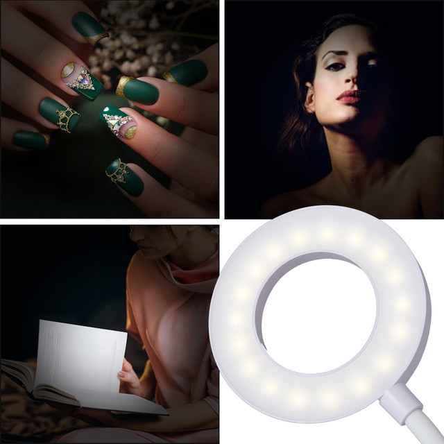 Desk lamp Alogy Desk LED Ring Lamp with a desk clip wireless flexible White
