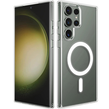 Case for Samsung Galaxy S24 Ultra Mag Safe Case Back Housing Cover Anti-Shock Clear Alogy Transparent